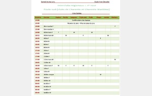 1er tour Interclubs - Les Horaires 