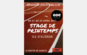 Stage de Printemps : les inscriptions sont ouvertes !