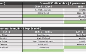 Participation à la patinoire : Planning 