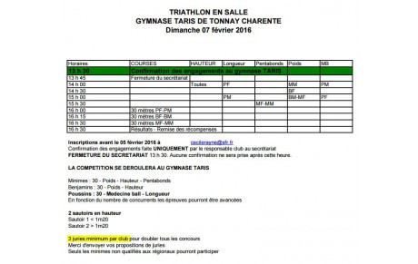 Compétition Poussins - Benjamins - Minimes à Tonnay Charente
