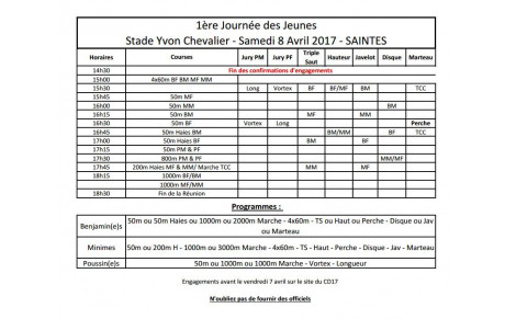 Meeting BE - MI du 08 avril : Horaires