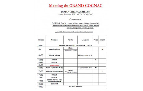 Meeting du Grand Cognac - 30 avril 2017